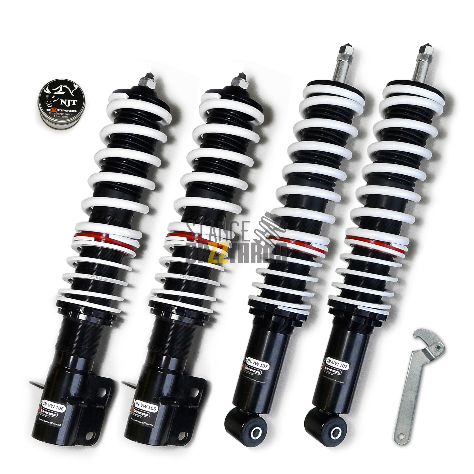 Комплект винтовой подвески (койловеров) JOM NJT eXtrem Volkswagen Scirocco 1, 2 поколение (MK1, 2) (53, 53B) с регулировками высоты и жесткости, 751006 Комплект винтовой подвески (койловеров) JOM NJT eXtrem Volkswagen Scirocco 1, 2 поколение (MK1, 2) (53, 53B) с регулировками высоты и жесткости, 751006