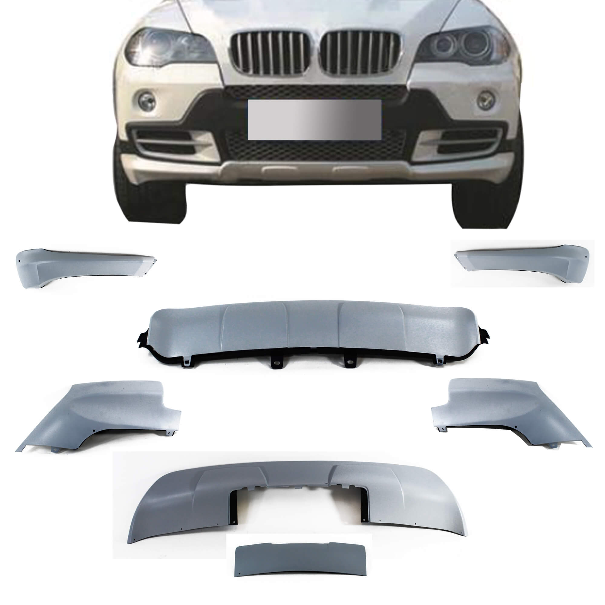 Комплект спойлеров JOM BMW X5 (E70) для переднего и заднего бамперов, не для моделей LCI (рестайлинг) и M-paket, (2007-2010), 5111980JOM Комплект спойлеров JOM BMW X5 (E70) для переднего и заднего бамперов, не для моделей LCI (рестайлинг) и M-paket, (2007-2010), 5111980JOM