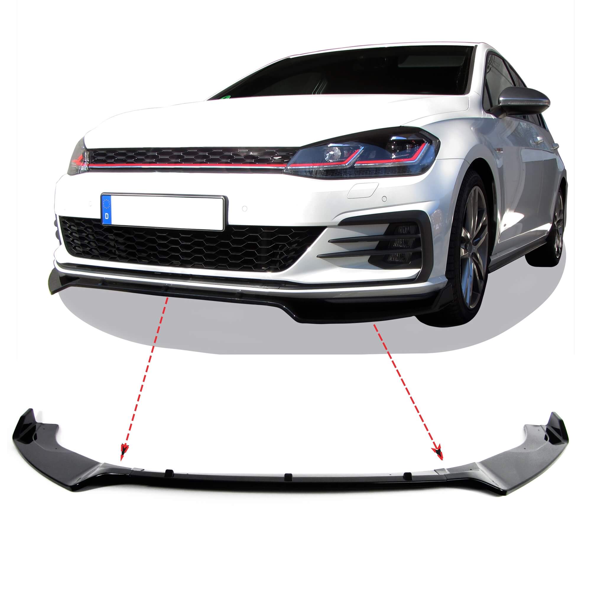 Накладка переднего спойлера (губа) JOM Golf 7 GTI (2012-2018), 5G0805900 Накладка переднего спойлера (губа) JOM Golf 7 GTI (2012-2018), 5G0805900