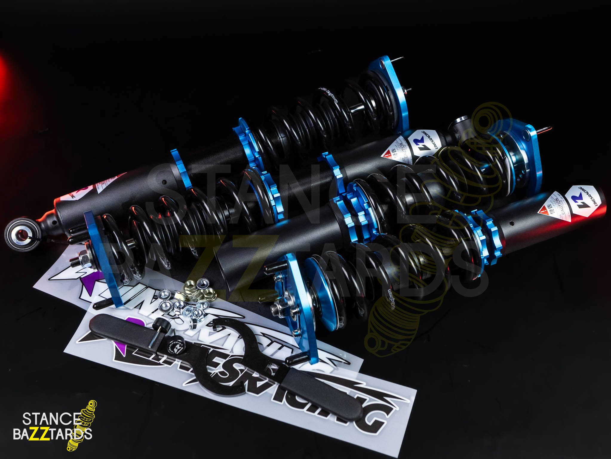 Комплект винтовой подвески (койловеров) LinesRacing Toyota Chaser (JZX81/MX83) 1988-1992 с регулировками высоты (фултап), жесткости (36 регулировок), развала, SD-077 Комплект винтовой подвески (койловеров) LinesRacing Toyota Chaser (JZX81/MX83) 1988-1992 с регулировками высоты (фултап), жесткости (36 регулировок), развала, SD-077