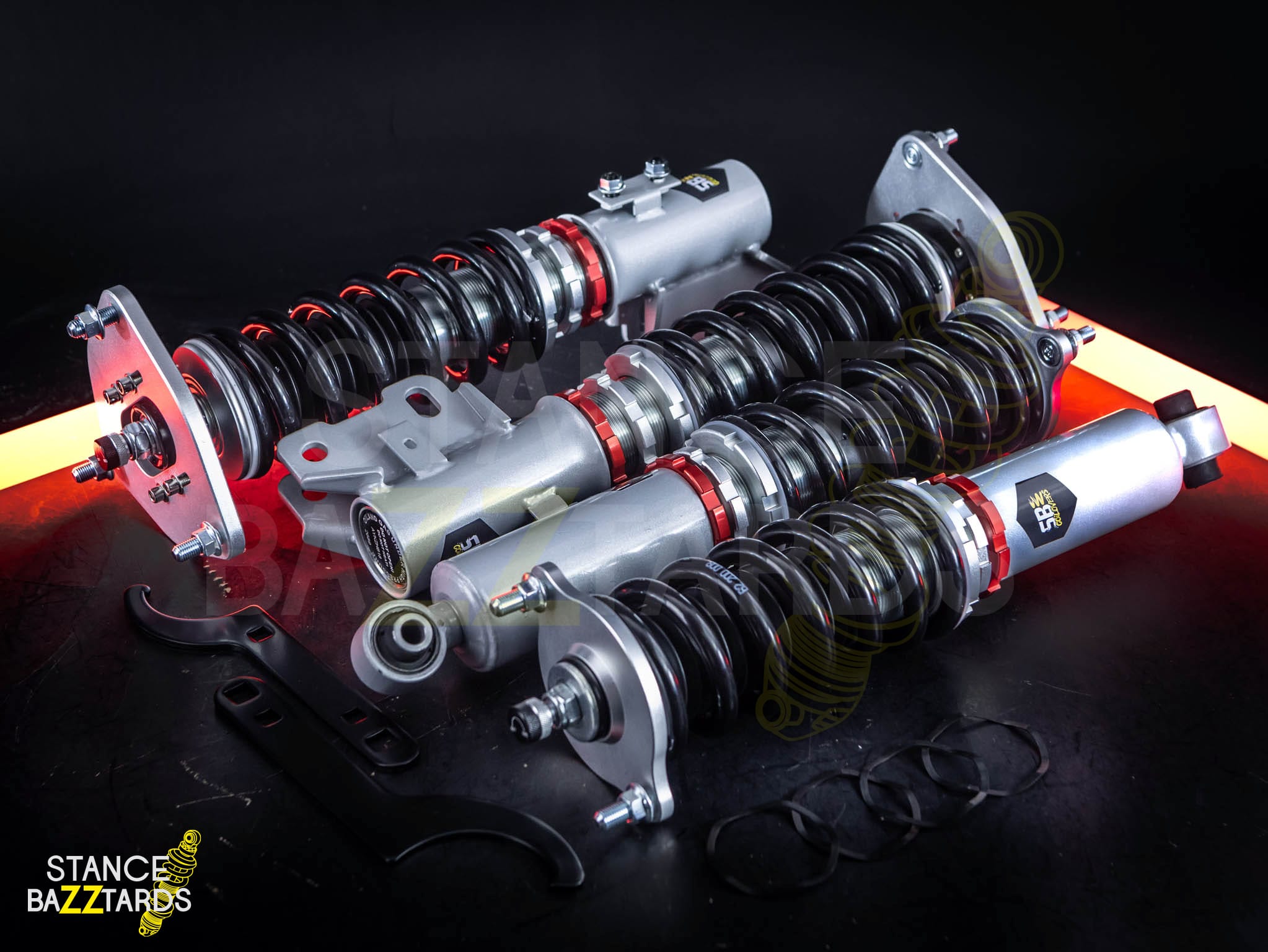 Комплект винтовой подвески (койловеры) SB Performance Mitsubishi 3000GT 2 поколение SL FWD (Z11A) (1991-1999) с регулировками высоты (фултап), жесткости (32 регулировки) и развала (см хар-ки), MSB002 Комплект винтовой подвески (койловеры) SB Performance Mitsubishi 3000GT 2 поколение SL FWD (Z11A) (1991-1999) с регулировками высоты (фултап), жесткости (32 регулировки) и развала (см хар-ки), MSB002