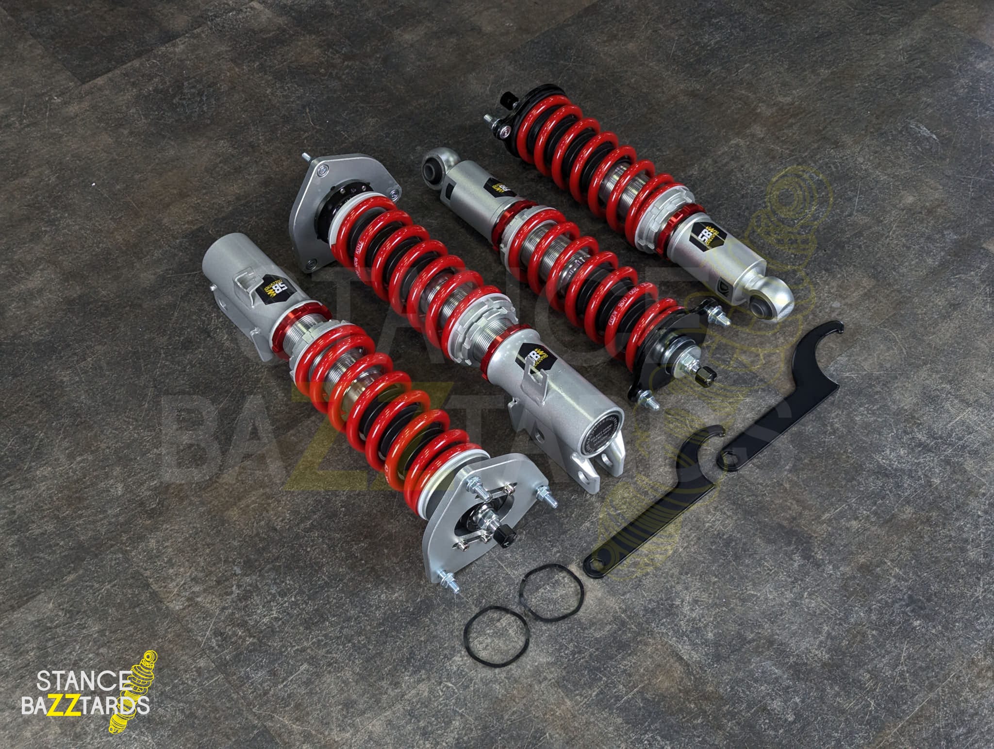 Комплект винтовой подвески (койловеры) SB Performance Subaru Legacy 3 поколение (MK3) (BE/BH) (1998-2004) с регулировками высоты (фултап), жесткости (32 регулировки) и развала (см хар-ки), SBR013 Комплект винтовой подвески (койловеры) SB Performance Subaru Legacy 3 поколение (MK3) (BE/BH) (1998-2004) с регулировками высоты (фултап), жесткости (32 регулировки) и развала (см хар-ки), SBR013