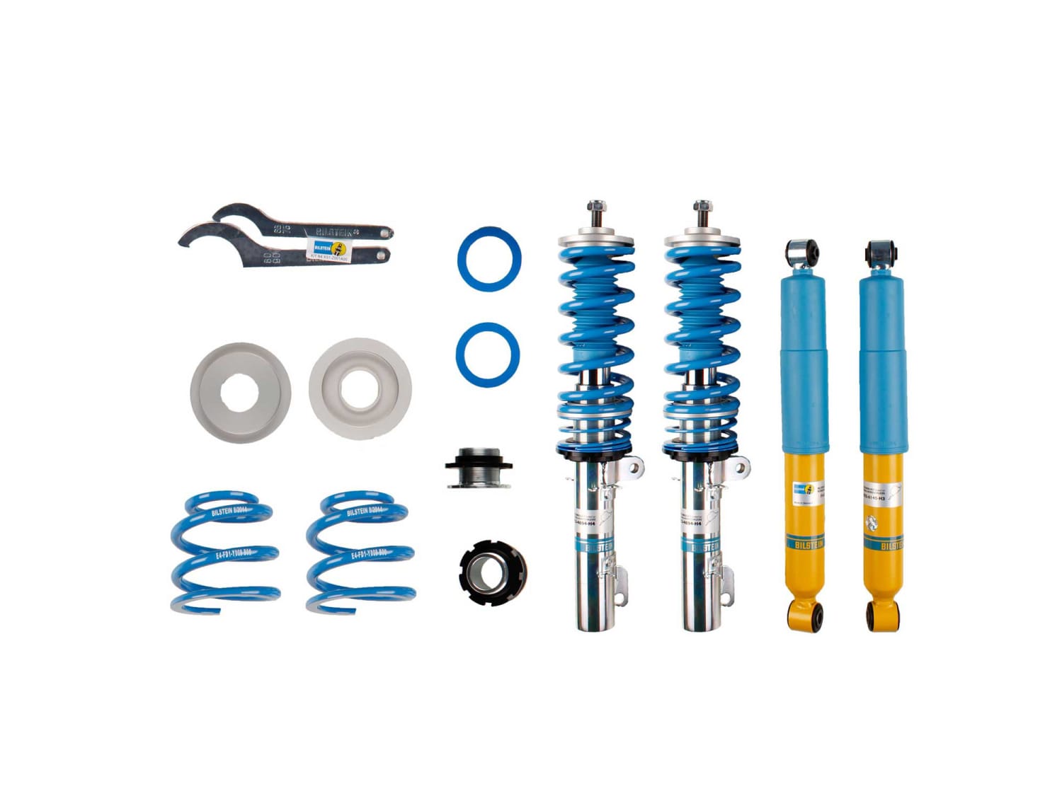 Винтовая подвеска (койловеры) Bilstein B14, SEAT Leon 1 поколение, 1998-2006 (с регулировками высоты), 47-080416 Винтовая подвеска (койловеры) Bilstein B14, SEAT Leon 1 поколение, 1998-2006 (с регулировками высоты), 47-080416