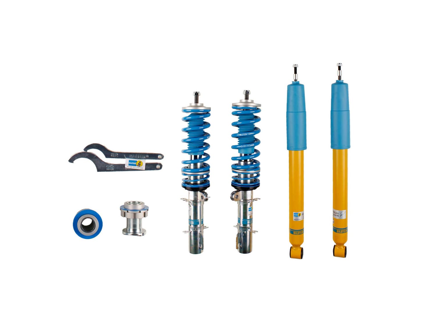 Винтовая подвеска (койловеры) Bilstein B14, SEAT Leon 1 поколение, 1998-2006 (с регулировками высоты), 47-080478 Винтовая подвеска (койловеры) Bilstein B14, SEAT Leon 1 поколение, 1998-2006 (с регулировками высоты), 47-080478