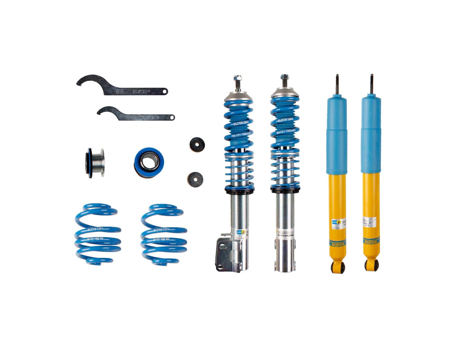 Винтовая подвеска (койловеры) Bilstein B14, Renault Clio 2 поколение, 1998-2013 (с регулировками высоты), 47-217706 Винтовая подвеска (койловеры) Bilstein B14, Renault Clio 2 поколение, 1998-2013 (с регулировками высоты), 47-217706