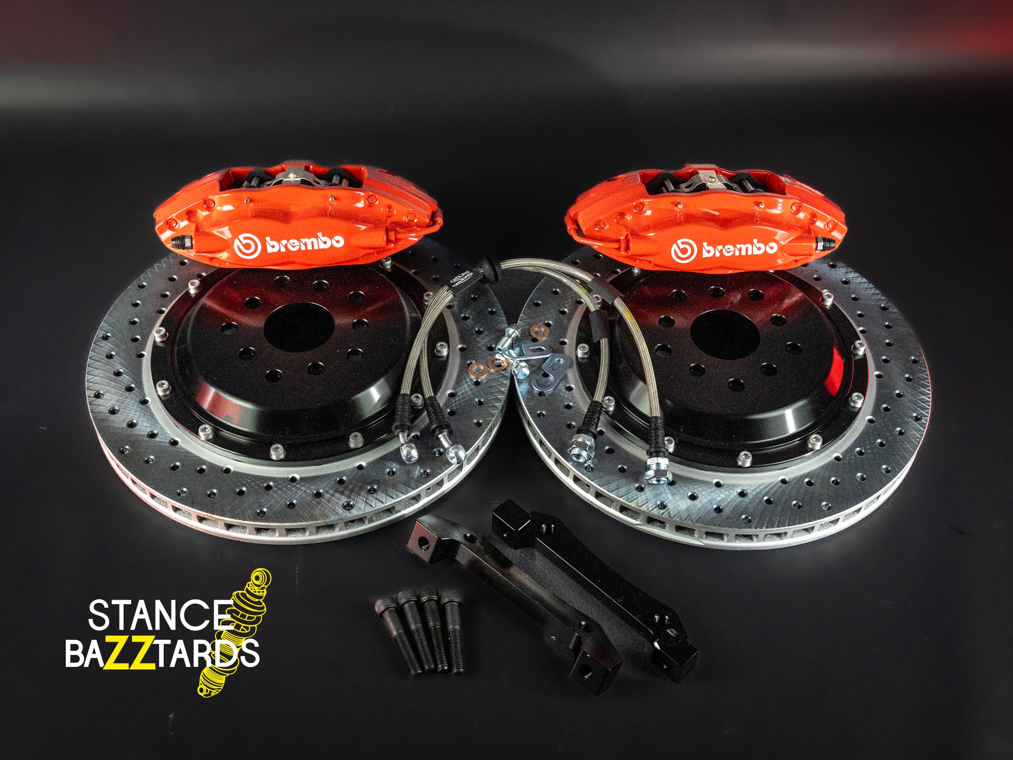 Усиленная тормозная система для Subaru Impreza WRX (2 пок., 5x100, 2000-2007). Задняя ось F40 4-поршня 355x32 мм. Красный Усиленная тормозная система для Subaru Impreza WRX (2 пок., 5x100, 2000-2007). Задняя ось F40 4-поршня 355x32 мм. Красный
