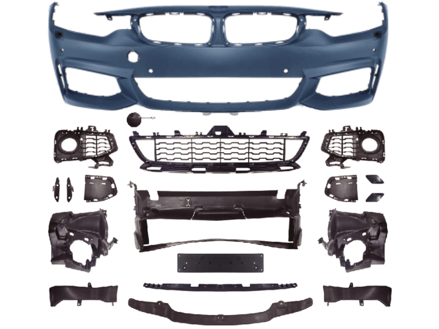 Передний бампер в сборе U&S BMW 4 серия F32/F33/F36 (2014–2019) -> BMW 4 серия M Tech (2014–2019), F32/33/36-002 Передний бампер в сборе U&S BMW 4 серия F32/F33/F36 (2014–2019) -> BMW 4 серия M Tech (2014–2019), F32/33/36-002
